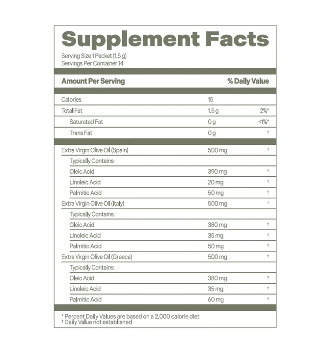 OLLOCDAM Olive3 Premium Extra Virgin Olive Oil Capsules 1500mg 0.05 oz.(1.5g) x 15ea detail 2