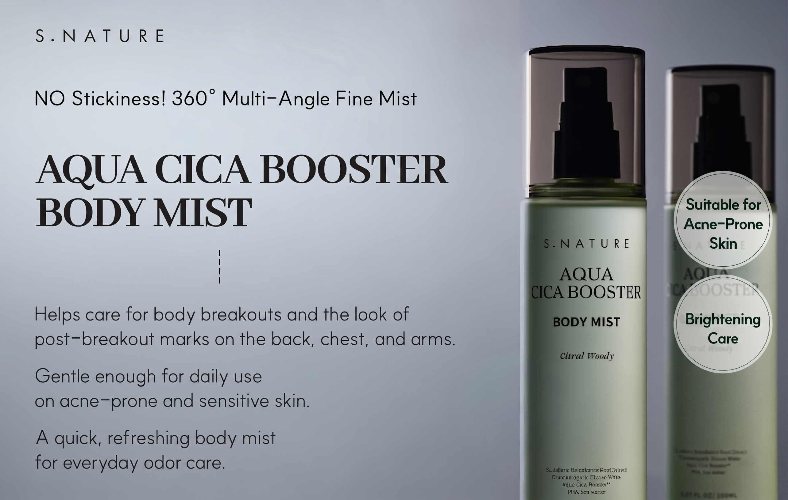S.NATURE Aqua Cica Booster Body Mist 5.07 fl. oz.(150ml) | OLIVE