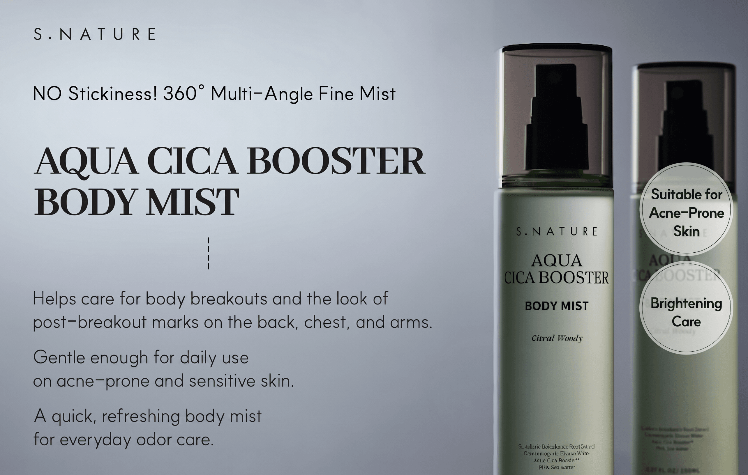 S.NATURE Aqua Cica Booster Body Mist 5.07 fl. oz.(150ml) detail 1