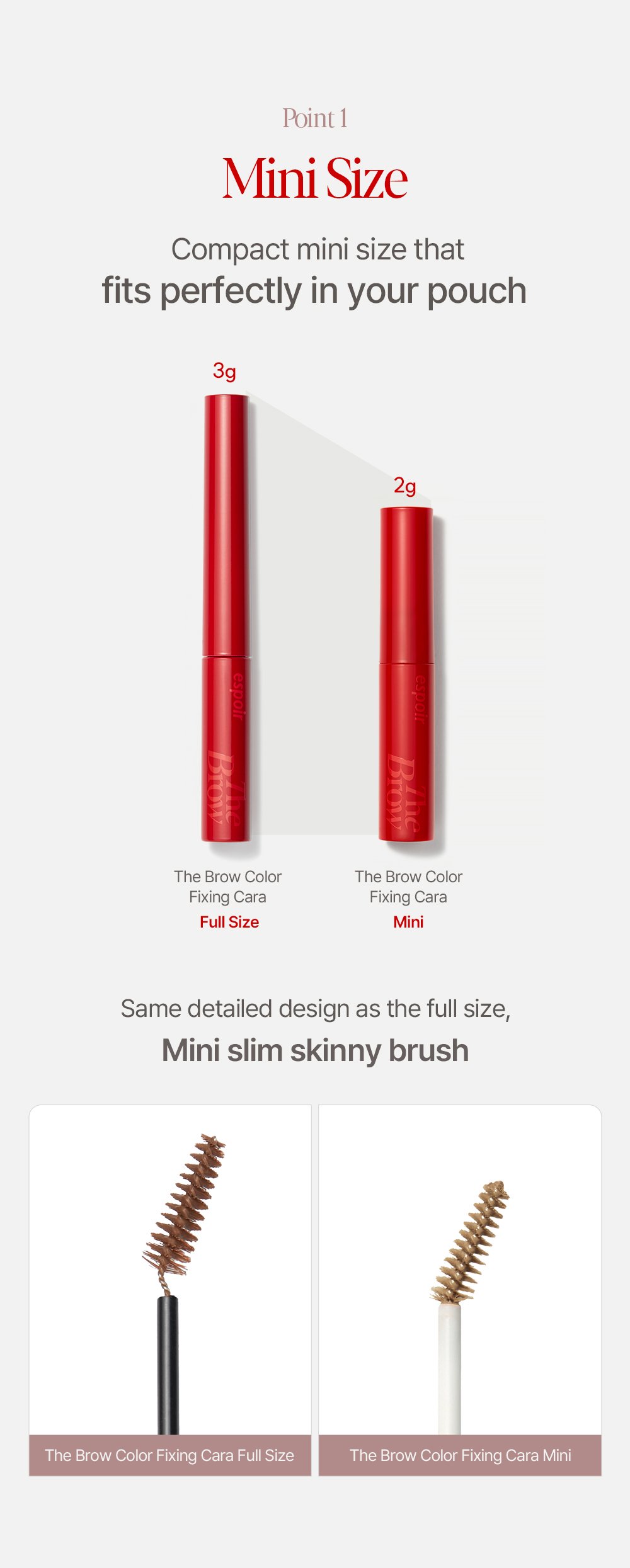 [3colors] espoir The Brow Color Fixing Cara Mini 0.07 oz.(2g) detail 3