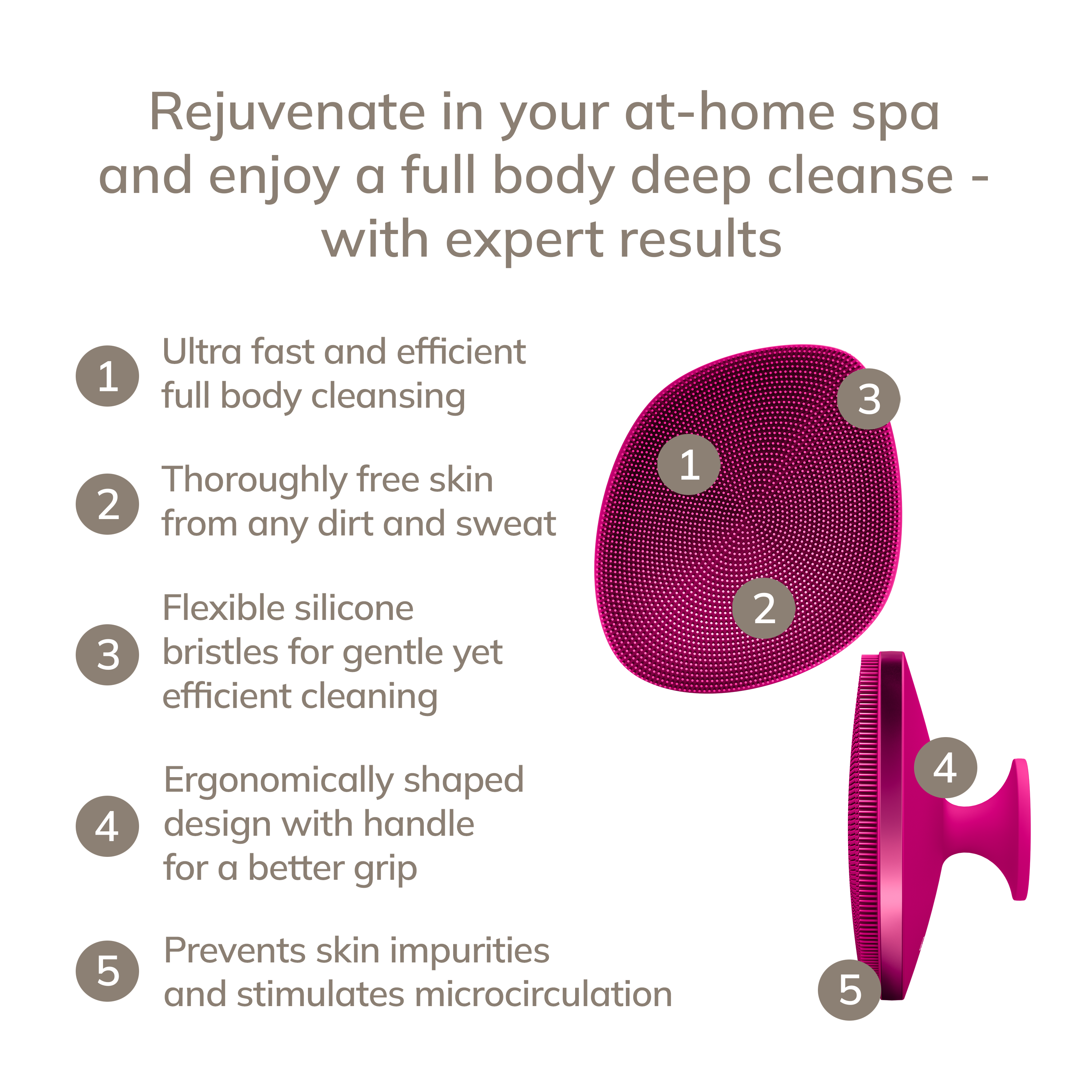 [2colors] GESKE Luxe Body Brush 4-In-1 With Handle  detail 1