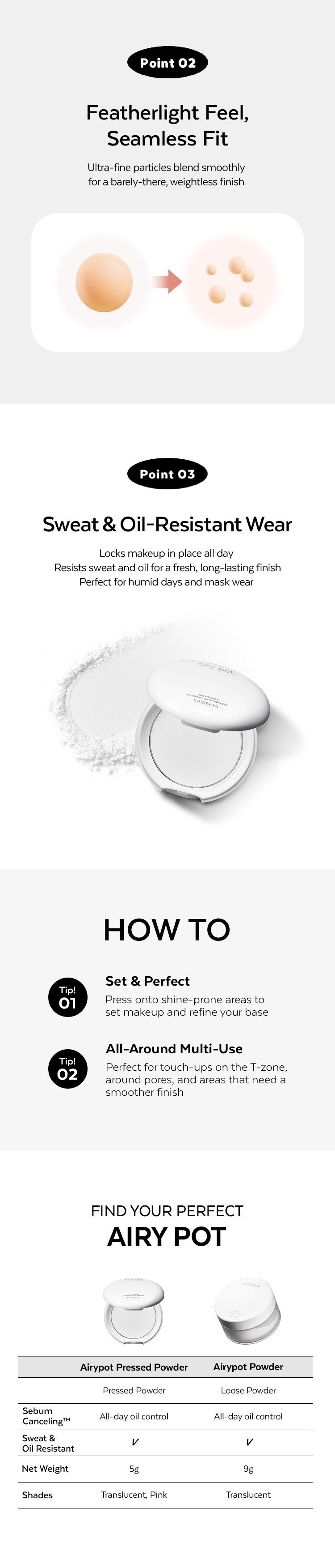 [2colors] MISSHA Airy Pot Pressed Powder 0.17 oz.(5g) detail 6