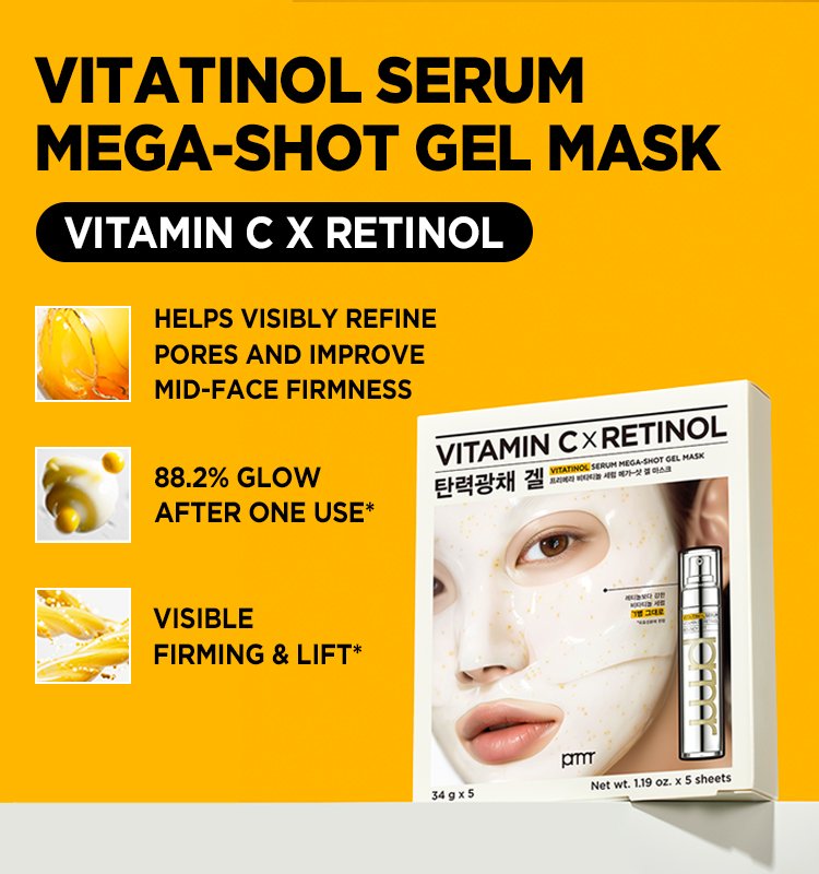 prmr Vitatinol Serum Mega-Shot Gel Mask 5 Sheets 1.19 oz.(34g)  detail 1