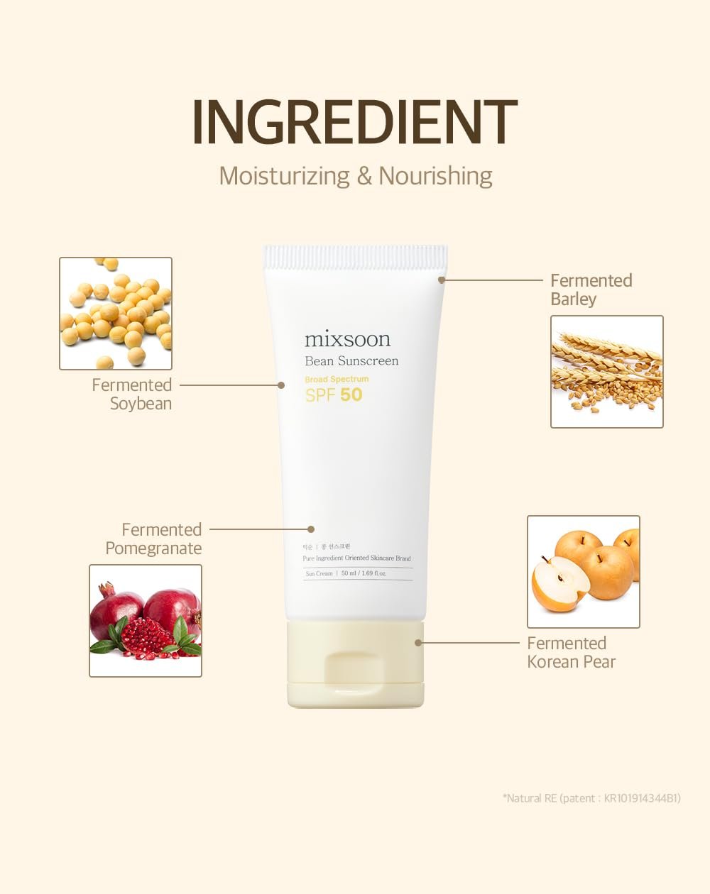 mixsoon Bean Sunscreen SPF 50 1.69 fl. oz.(50ml) detail 5
