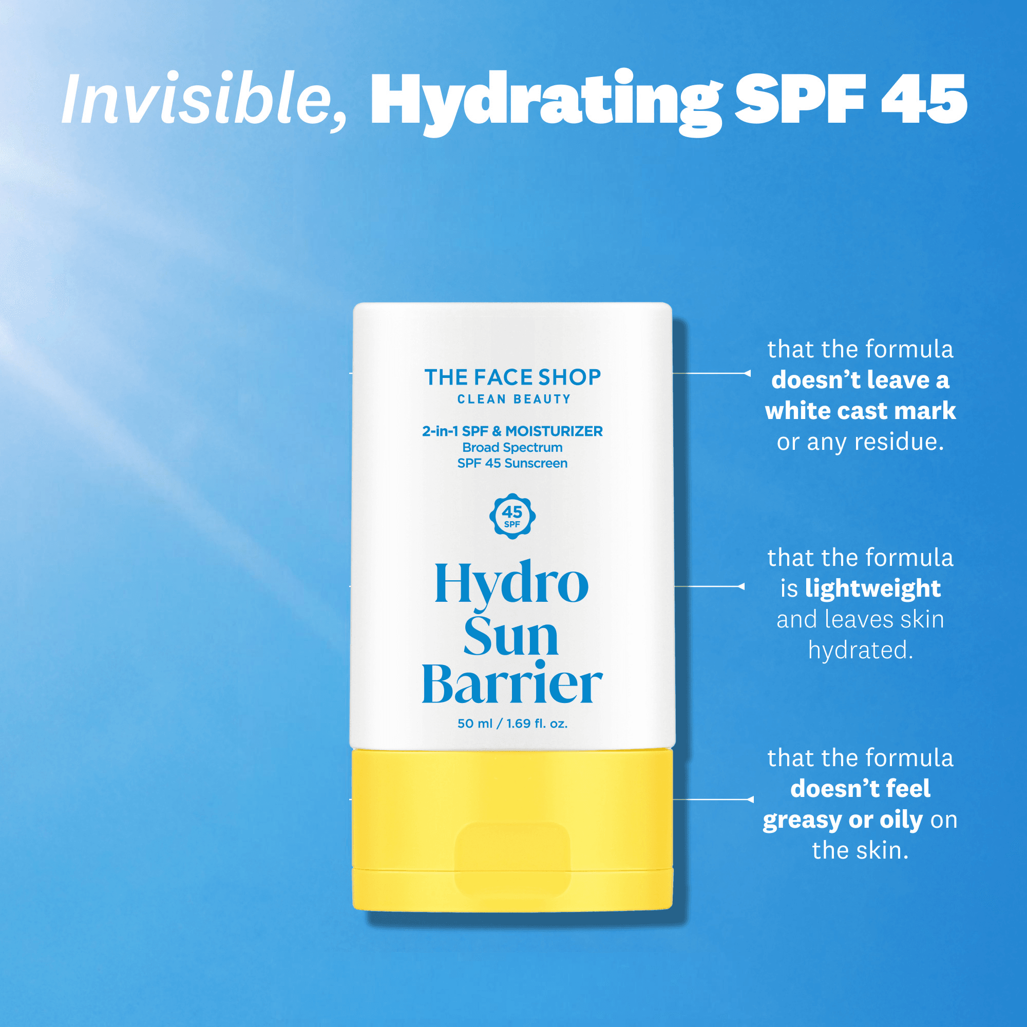 THE FACE SHOP Hydro Sun Barrier 2-in-1 SPF & Moisturizer 1.69 fl. oz.(50ml) detail 1