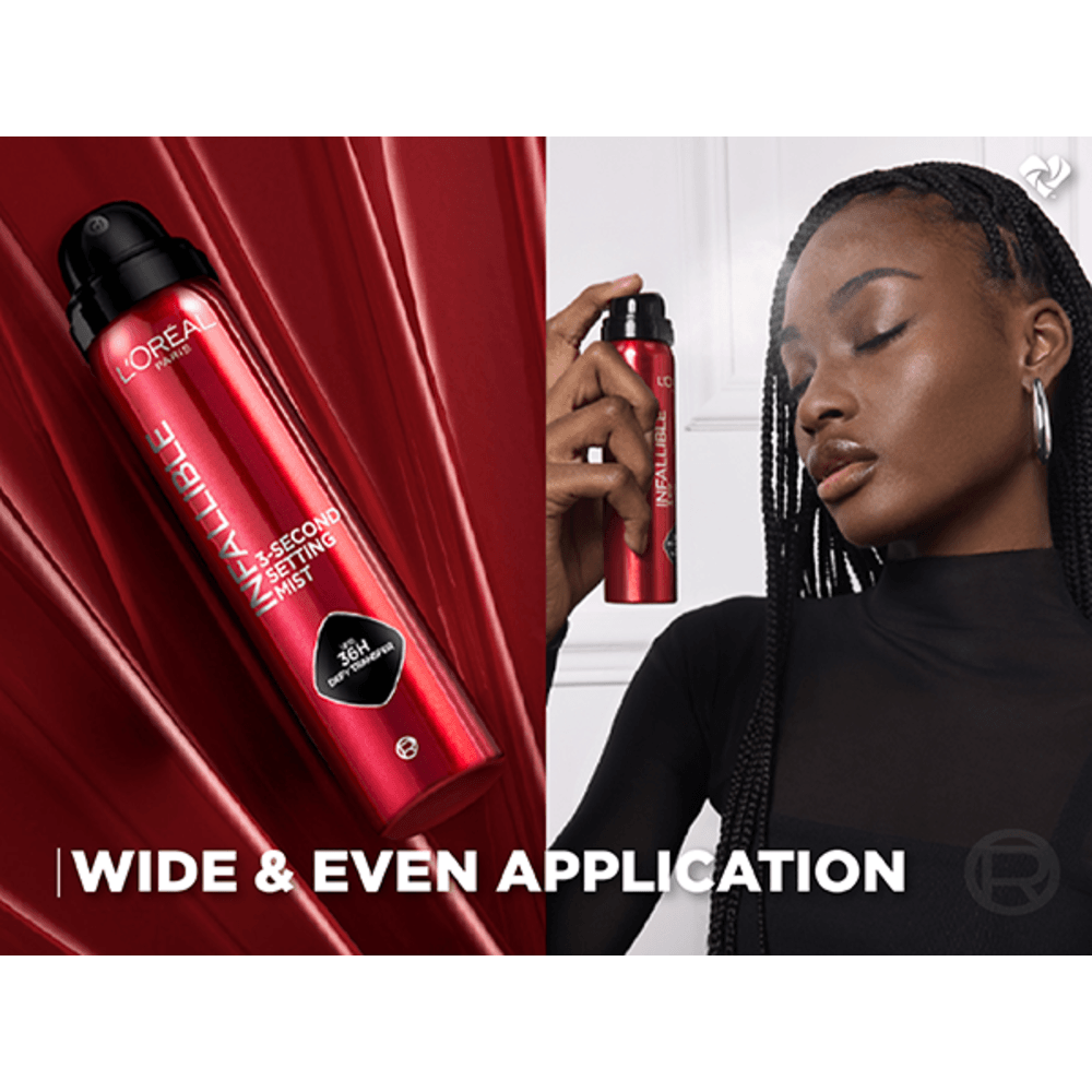 [2sizes] LOREAL PARIS Infallible 3-second Setting Spray, Up To 36h Wear, Clear detail 3