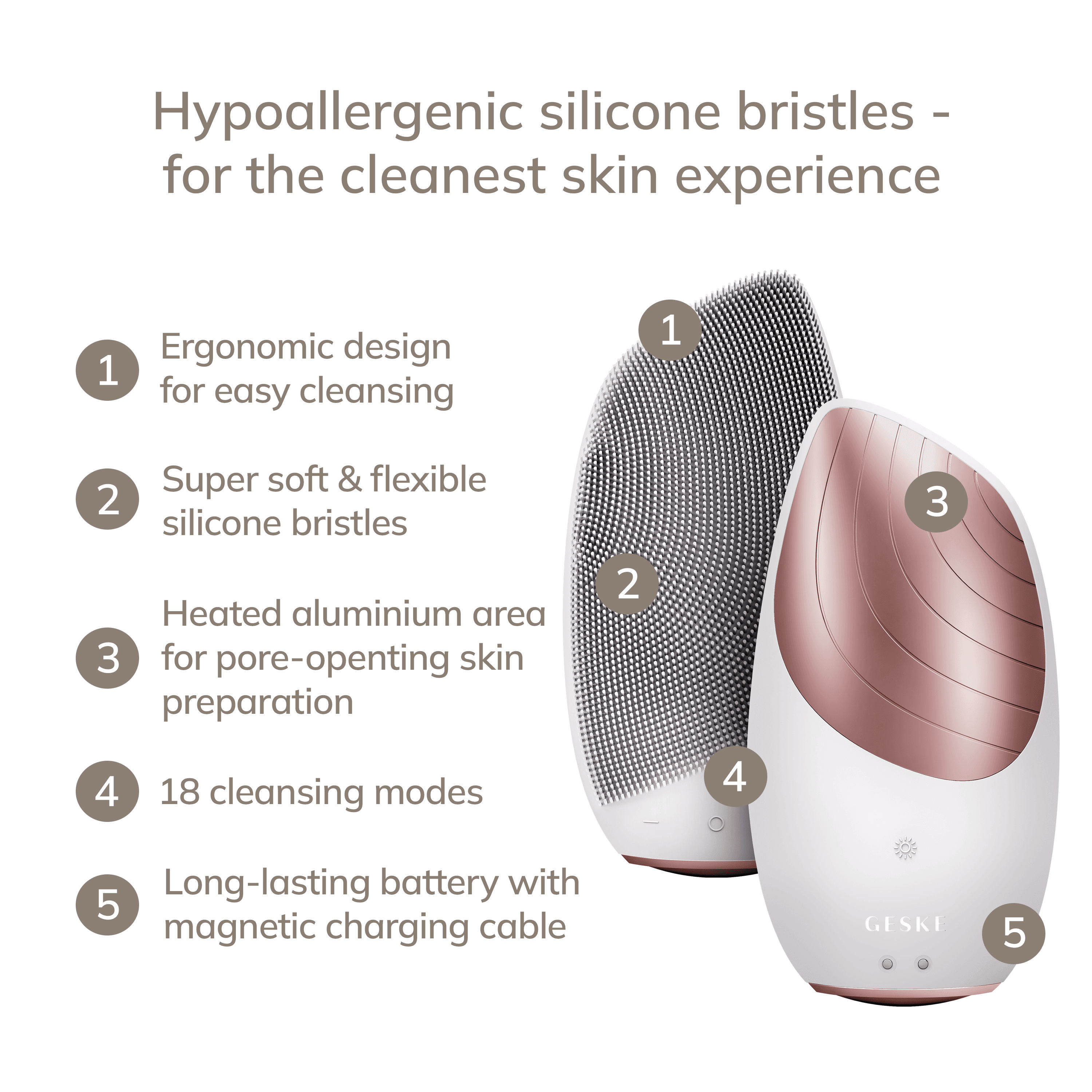 GESKE Sonic Thermo Cleansing Brush 6-In-1 Starlight detail 7