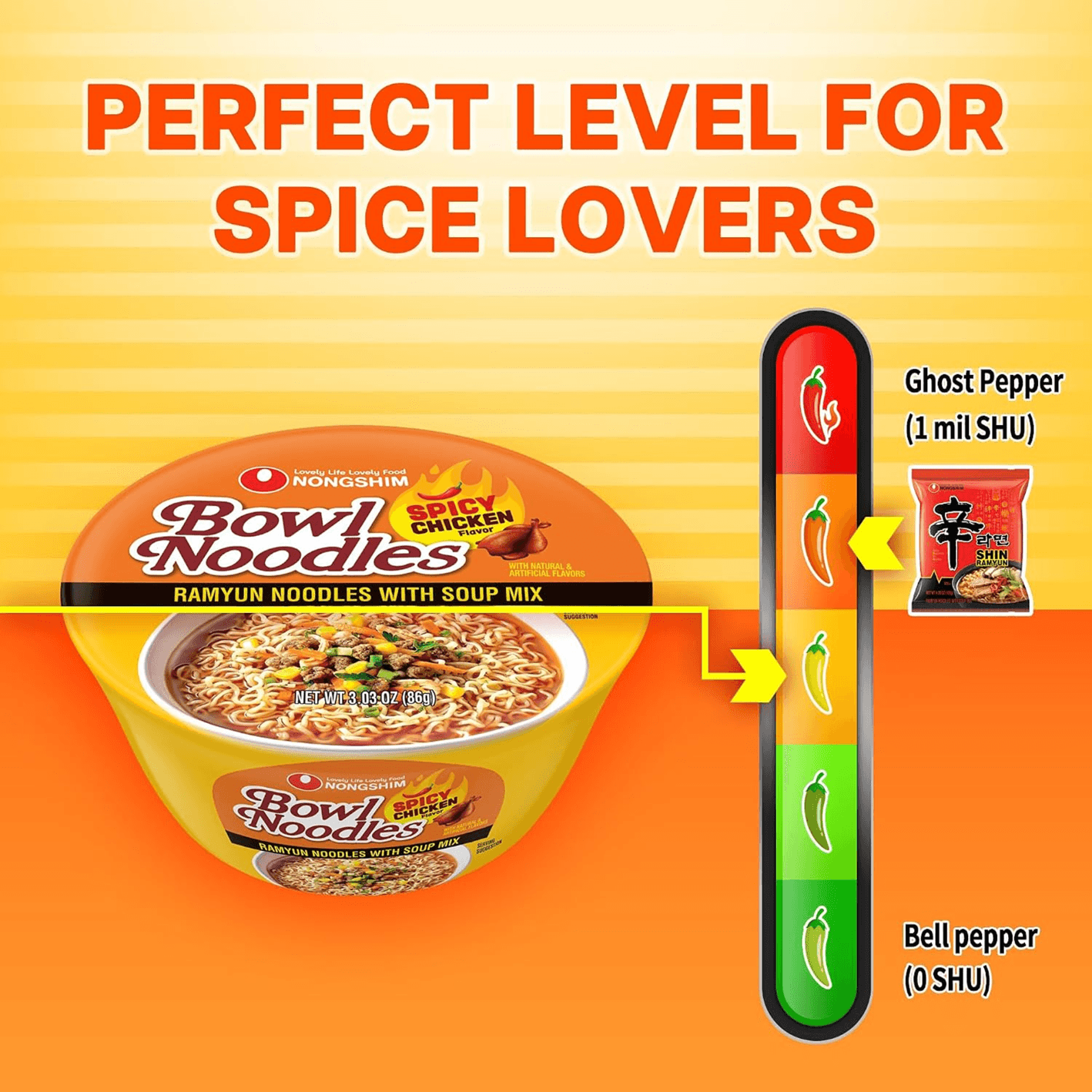 Nongshim Bowl Noodle Spicy Chicken 3.03 oz.(86g) detail 2