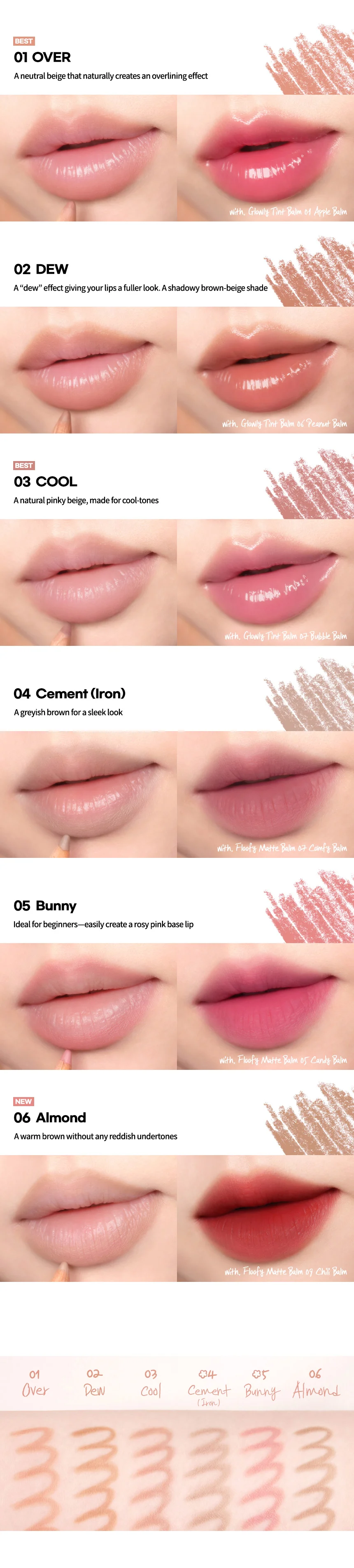 [3colors] AOU Blending Lip Pencil 0.05 oz.(1.6g) detail 2