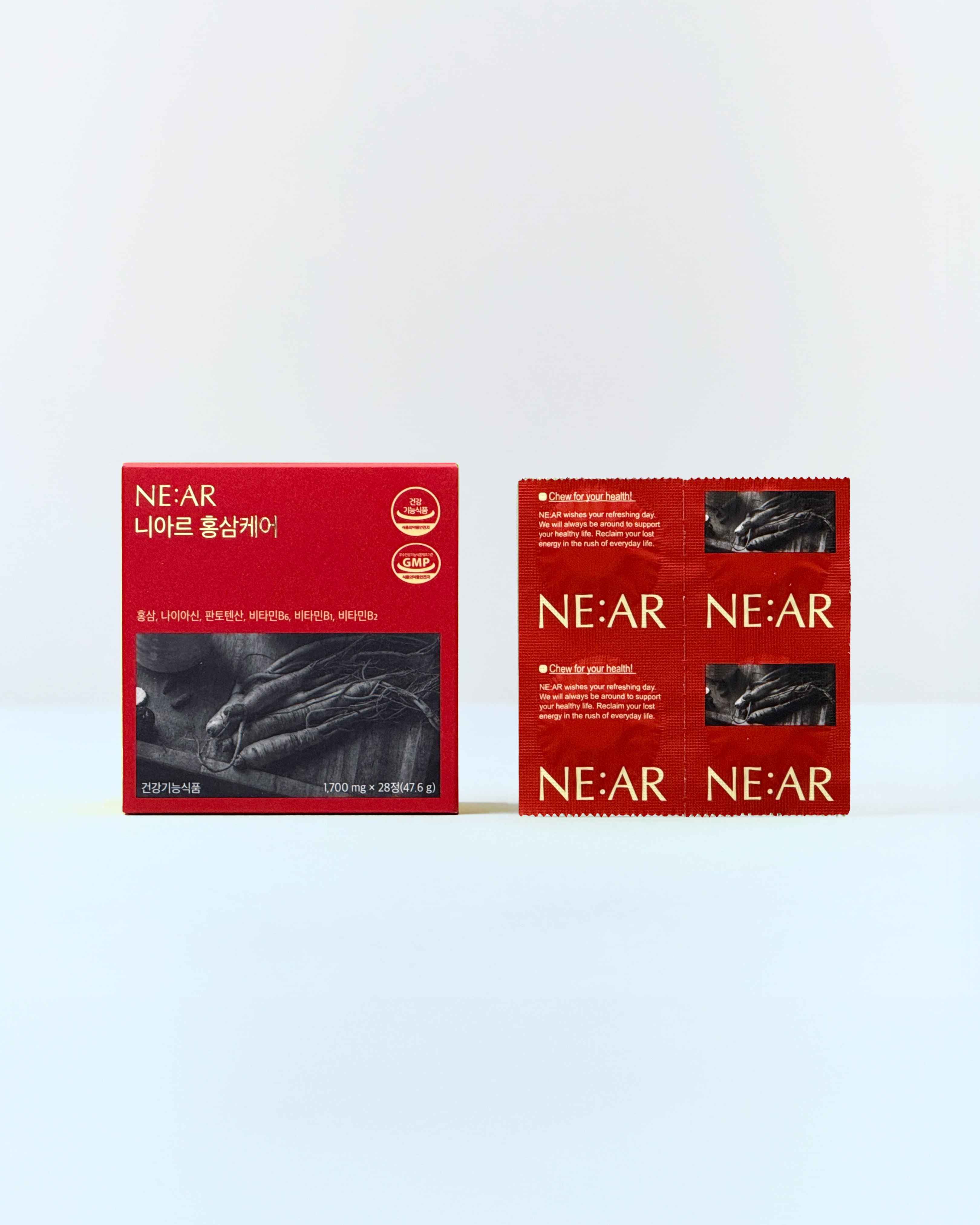 NE:AR Red Ginseng Chews Net. Wt. 1.68 oz.(47.6g) detail 1