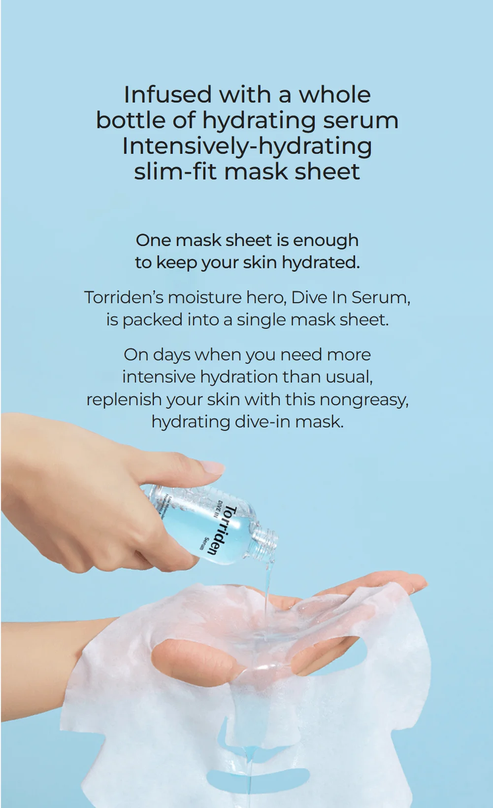 Torriden Dive-in Low Molecular Hyaluronic Acid Mask Sheet 10ea 0.91 fl. oz.(27ml) detail 2