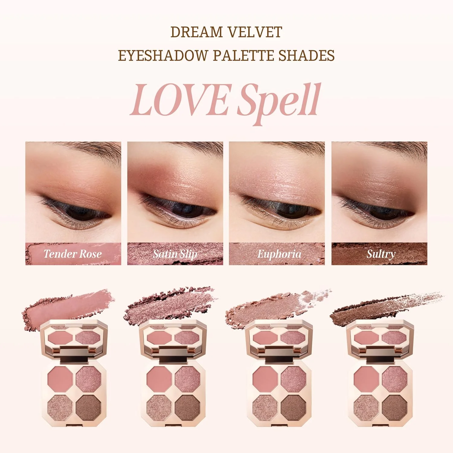 [4colors] DEAR DAHLIA Dream Velvet Eyeshadow Palette 0.17 oz.(5.1g) detail 4