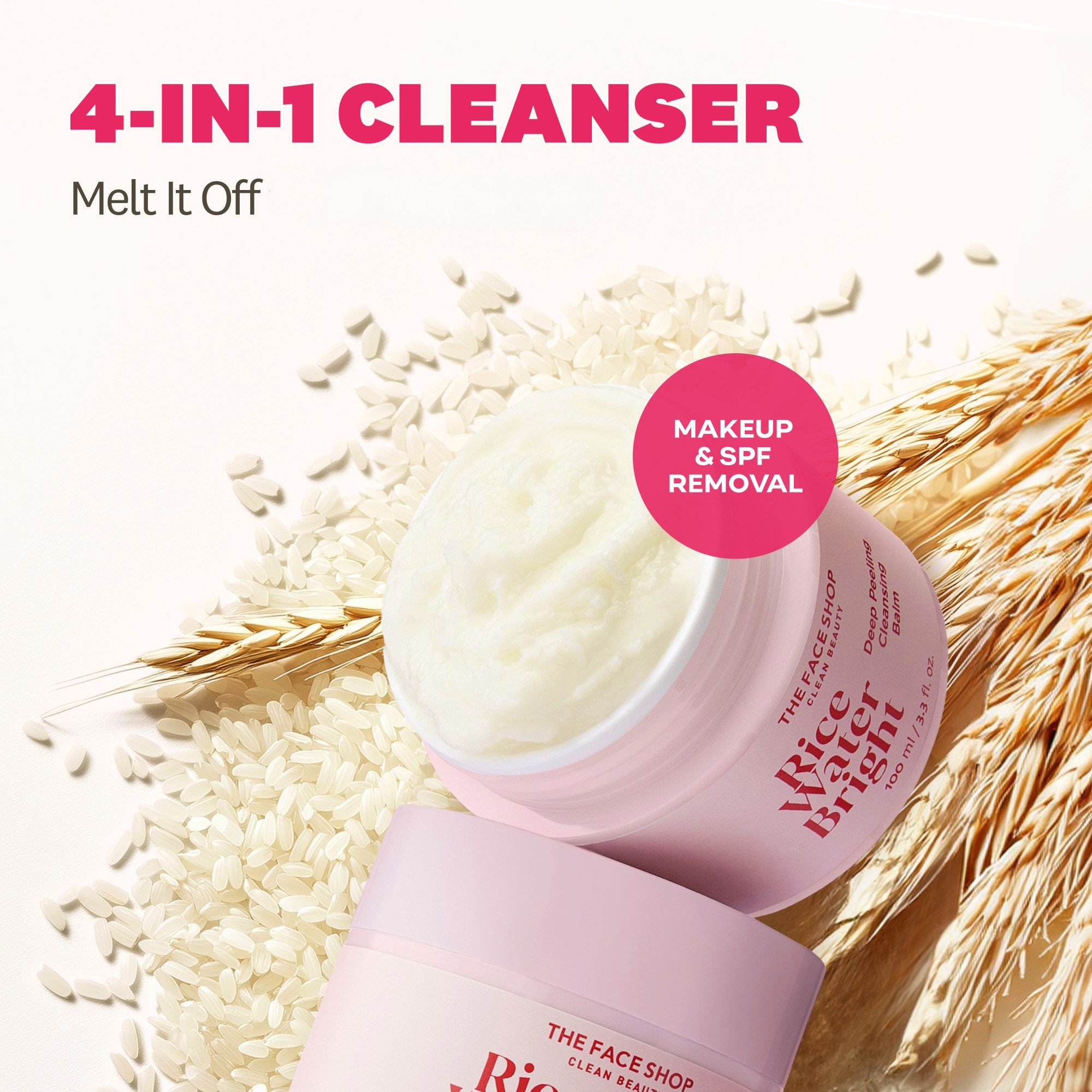 THE FACE SHOP Rice Water Bright Deep Peeling Cleansing Balm 3.3 fl. oz.(100ml) detail 1