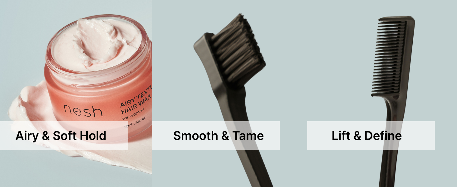 nesh Airy Texture Hair Wax Brush Set 1.69 fl. oz.(50ml) | OLIVE