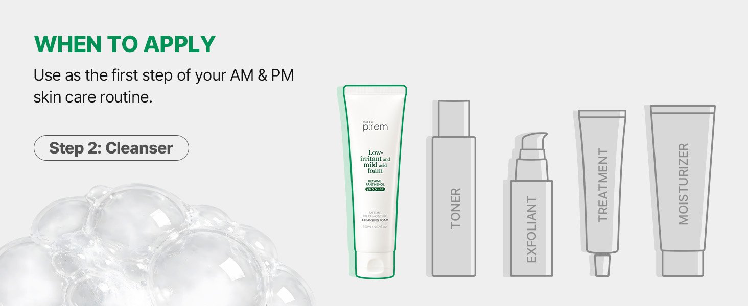 makeprem Safe Me. Relief Moisture Cleansing Foam 3.38 fl. oz.(100ml) detail 3