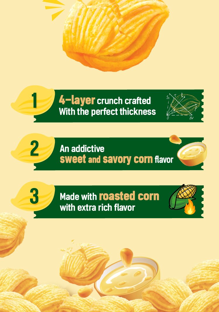 ORION Turtle Chips Sweet Corn 5.65 oz.(160g) detail 3