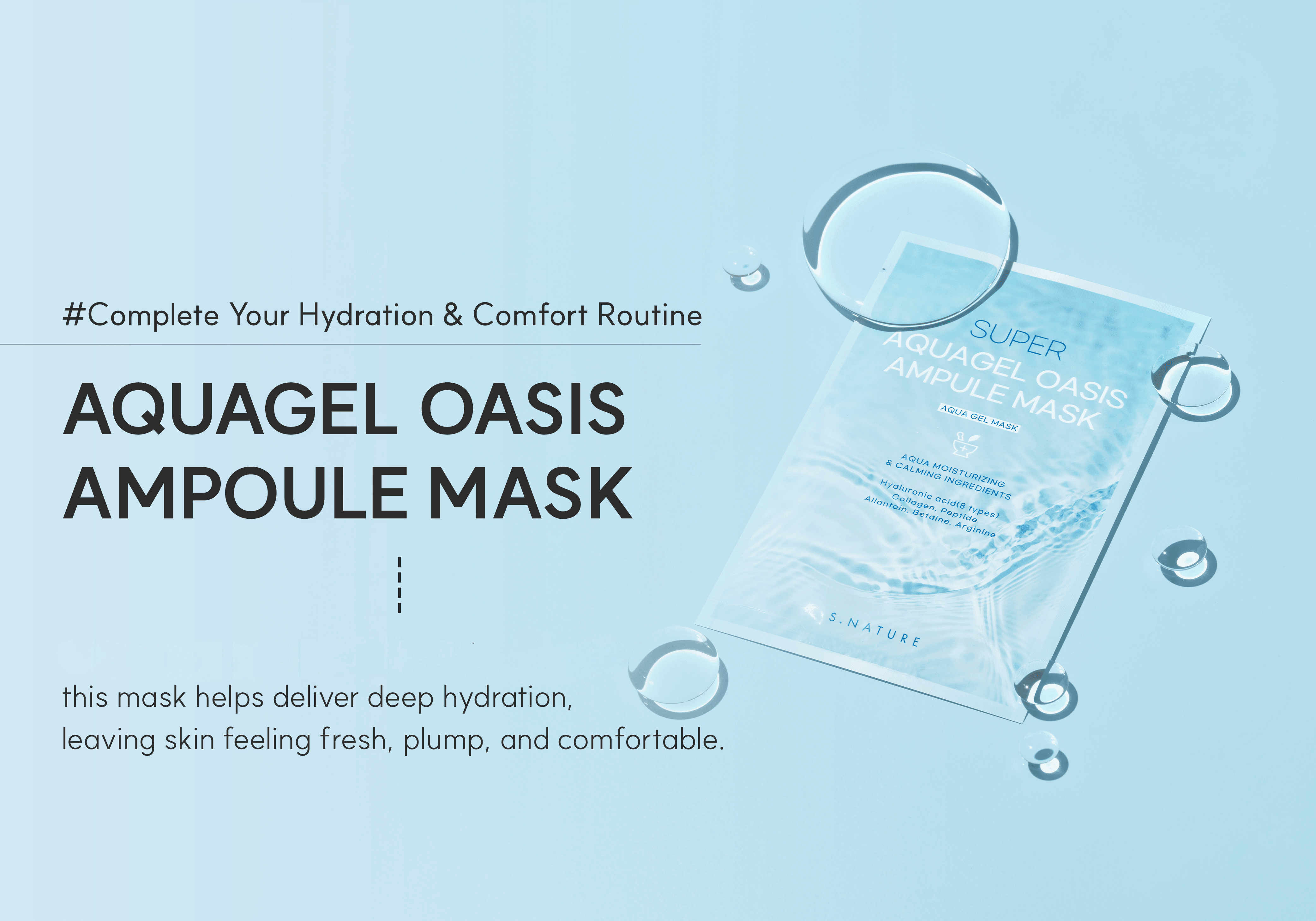 S.NATURE Super Aquagel Oasis Ampule Mask 5 sheets 5.07 fl. oz.(150ml) detail 1