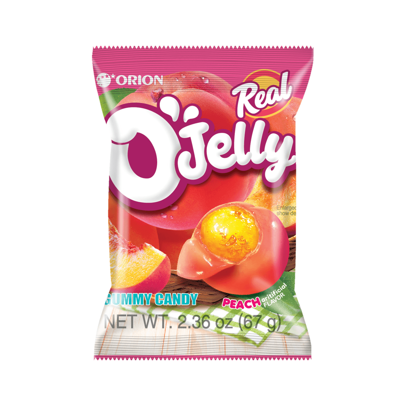 ORION Real O'jelly Guumy Candy Peach 2.36 oz.(67g) detail 3