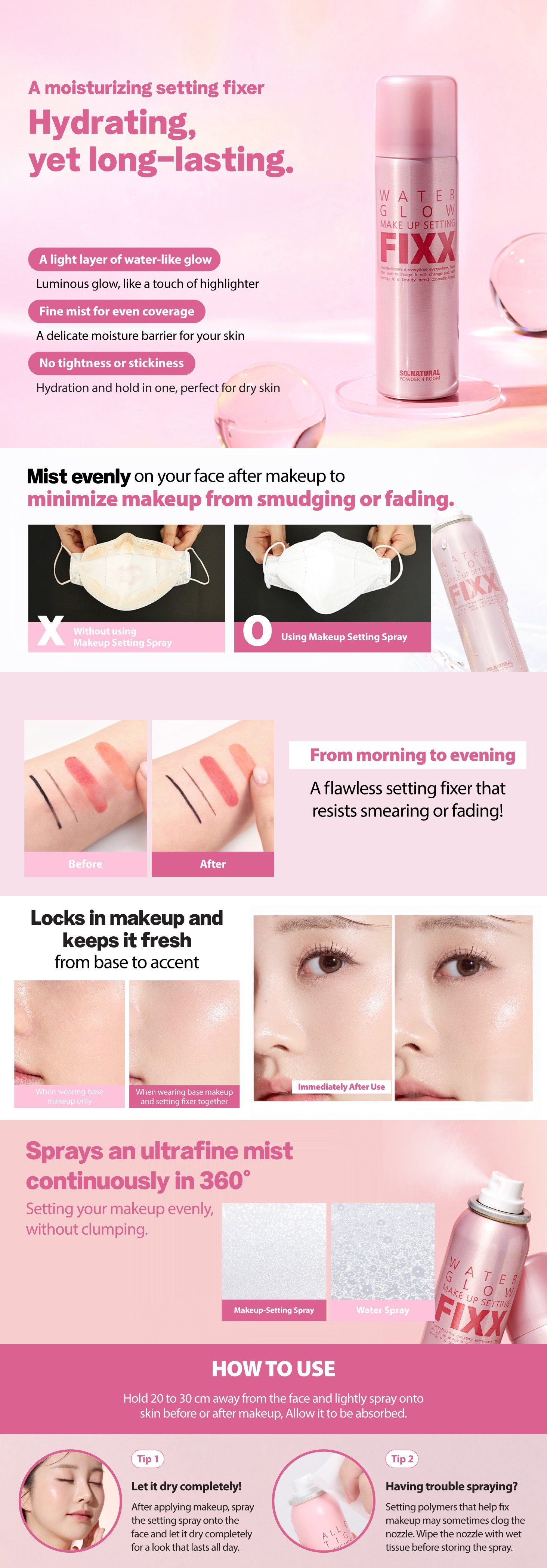 sonatural Powder4room Water Glow Make Up Setting Fixx 2.53 fl. oz.(75ml) detail 1