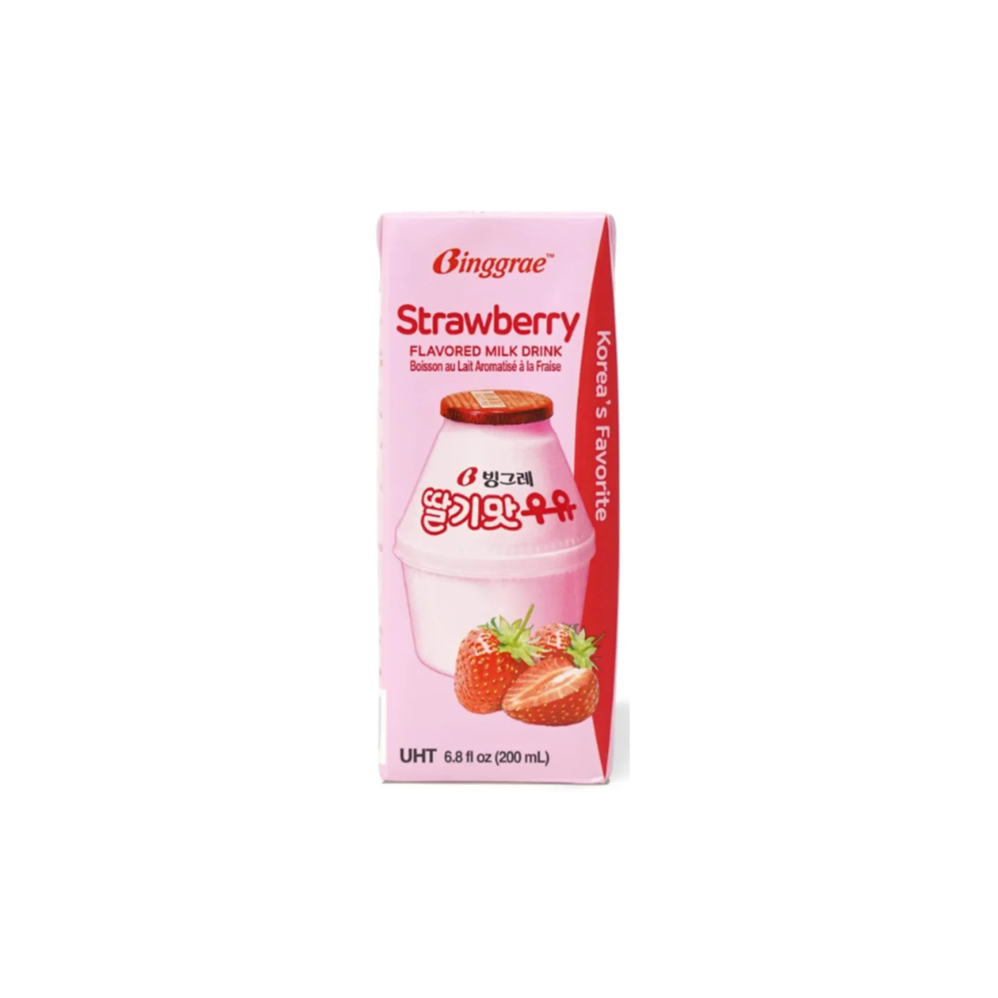 Binggrae Strawberry Flavored Milk 6.8 fl. oz.(200ml) detail 1