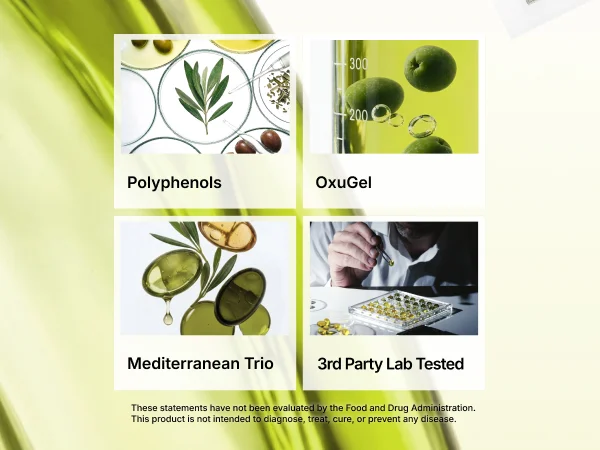 OLLOCDAM Olive3 Premium Extra Virgin Olive Oil Capsules 1500mg 0.05 oz.(1.5g) x 15ea detail 4