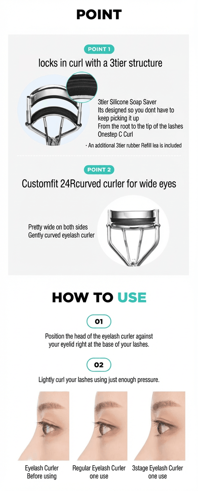 Fillimilli Wide Fit Eyelash Curler 24r (1ea) detail 3