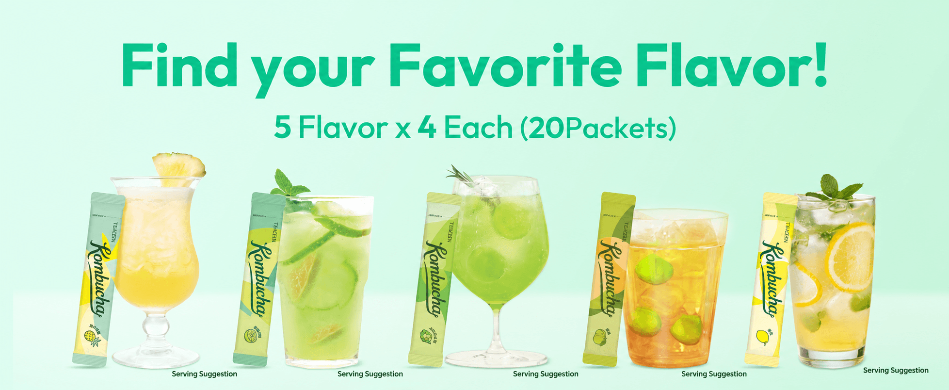 Teazen Kombucha Variety Pack Tropical Zest 0.18 oz.(5g) x 20ea detail 2