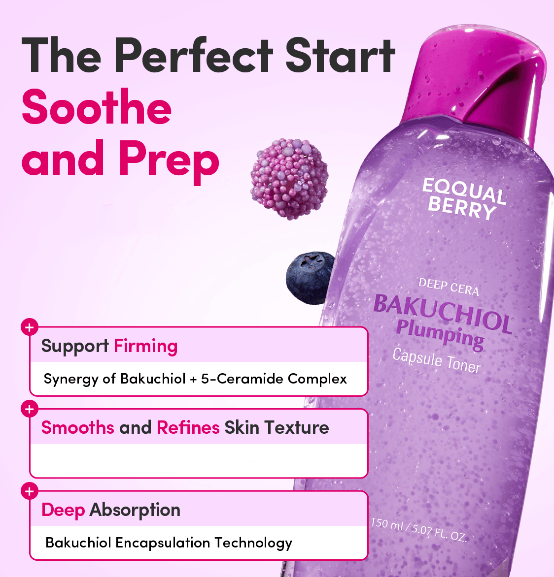 EQQUALBERRY Bakuchiol Plumping Capsule Toner 5.07 fl. oz.(150ml) detail 1