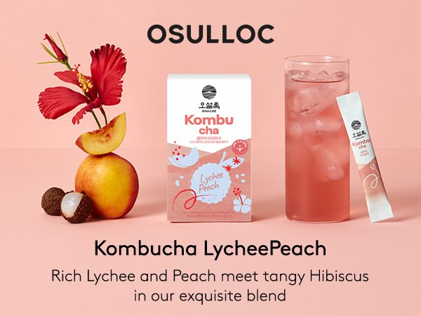 OSULLOC Kombucha Lychee Peach 0.18 oz.(5g) x 10ea detail 1