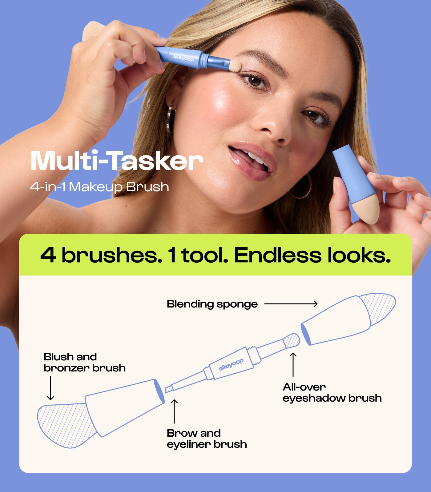 Alleyoop Multi-tasker 4-in-1 Makeup Brush Set | OLIVE YOUNG US