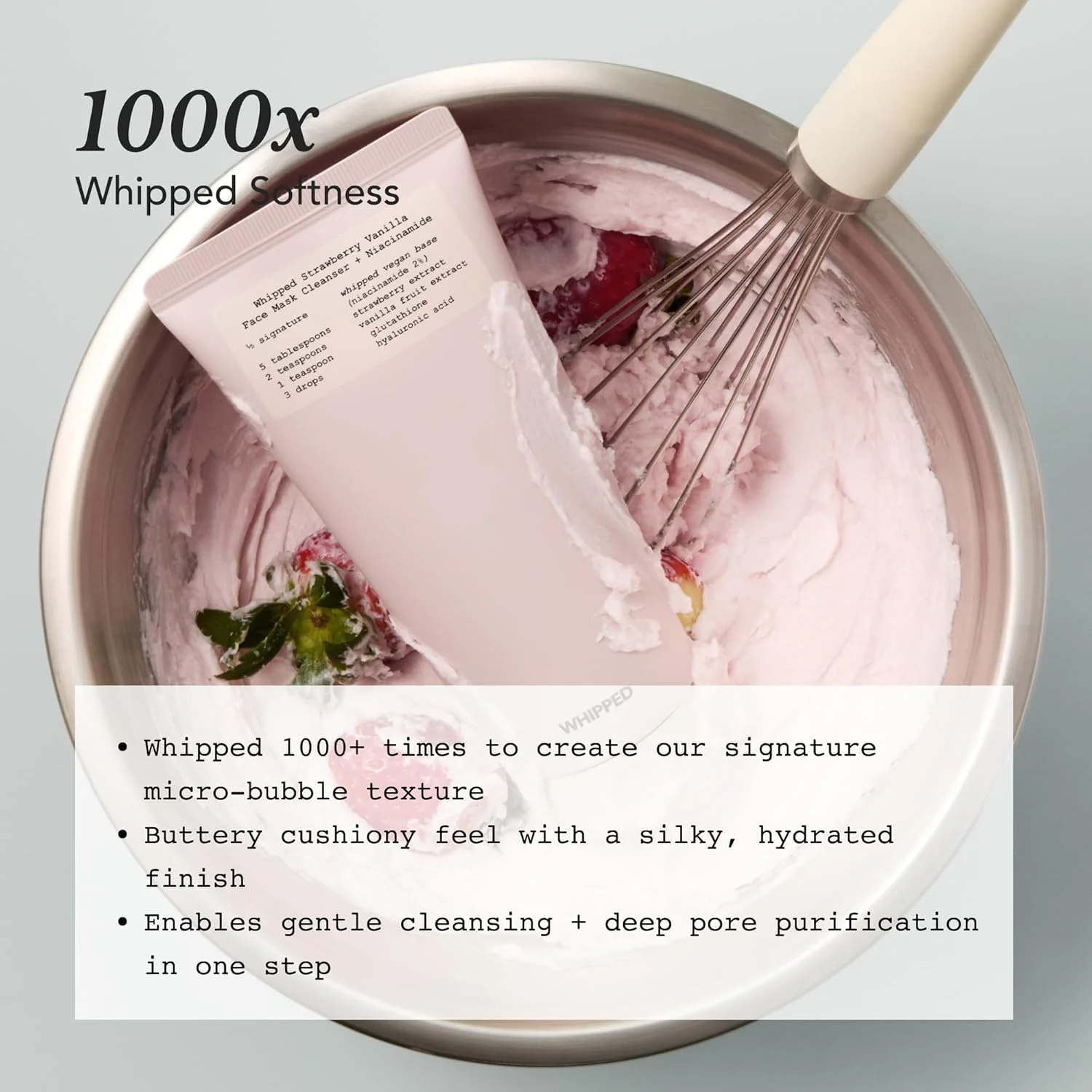 Whipped Strawberry Vanilla Face Mask Cleanser + Niacinamide 4.5 oz.(130g) detail 2