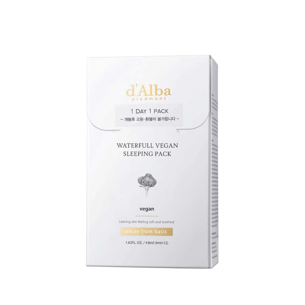 d'Alba Waterfull Vegan Sleeping Pack 1.62 fl. oz.(48ml) (0.14 fl. oz.(4ml) x 12ea)