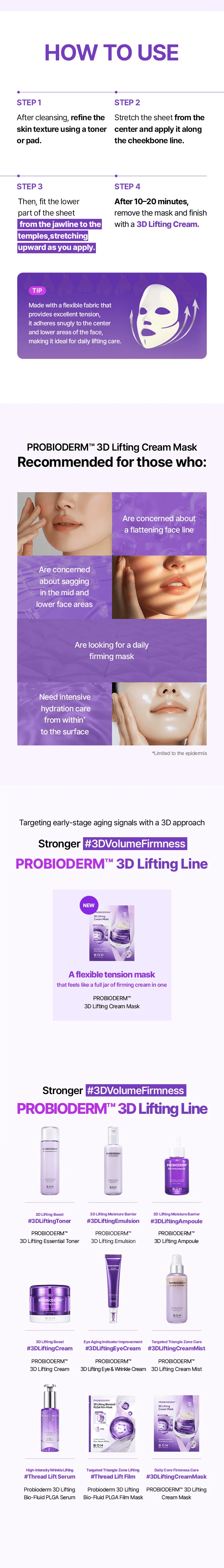 BIOHEAL BOH Probioderm 3D Lifting Cream Mask 1ct 1.23 oz.(35g