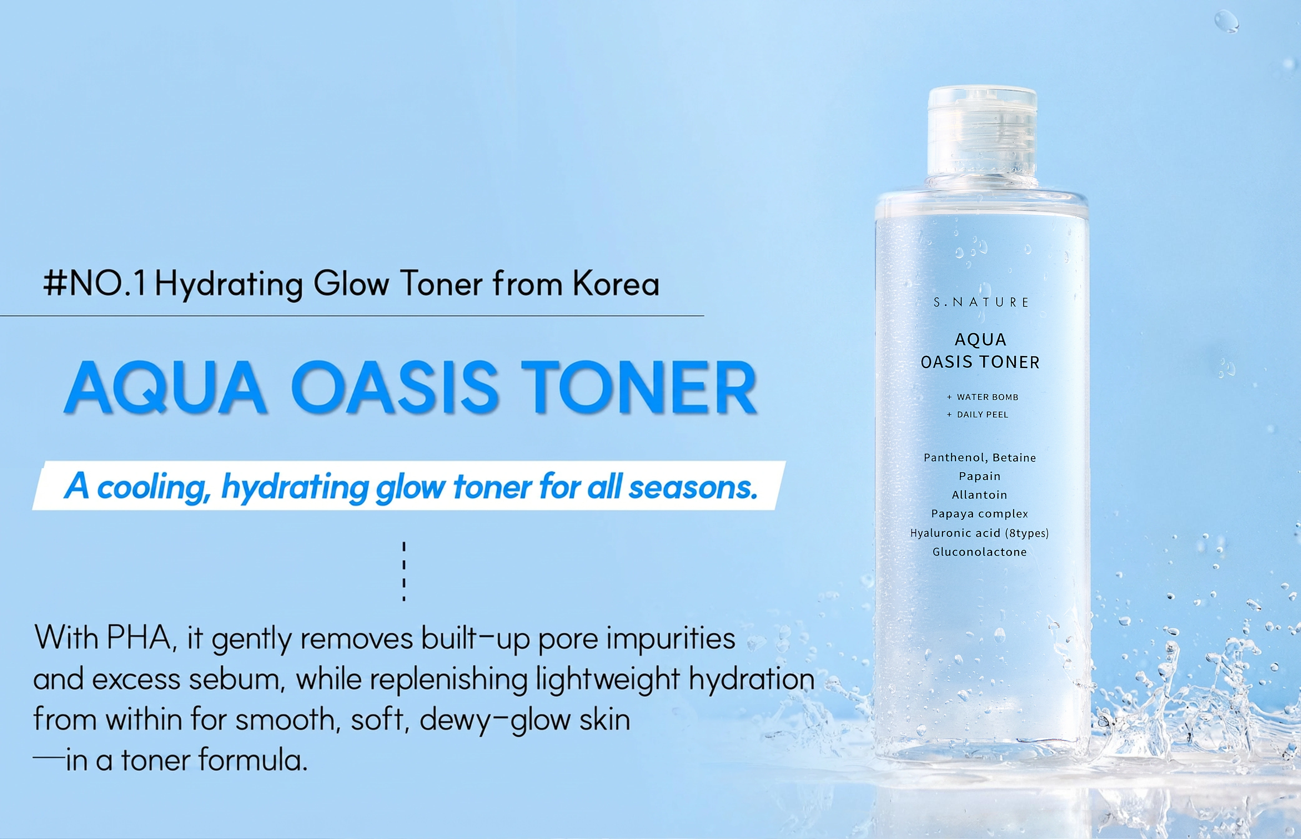 S.NATURE Aqua Oasis Toner 10.14 fl. oz.(300ml) detail 1