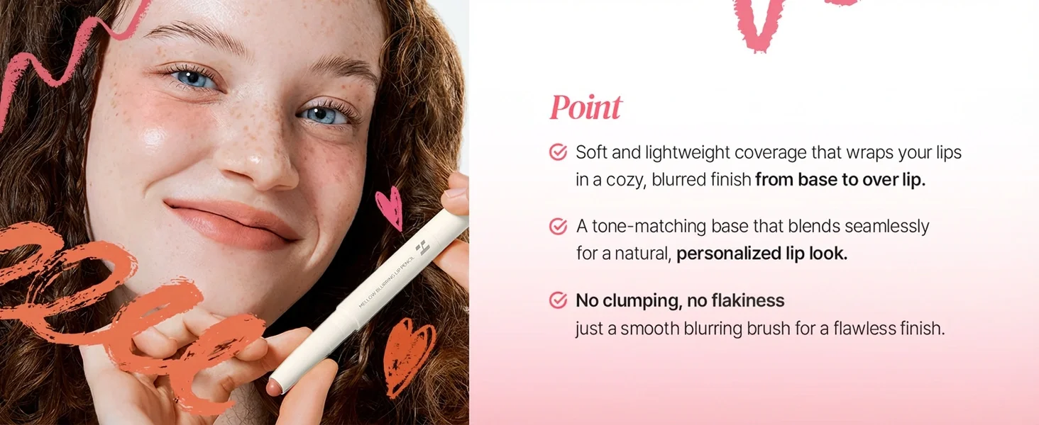 [4colors] Holika Holika Mellow Blurring Lip Pencil 0.04 oz.(1.3g) detail 2