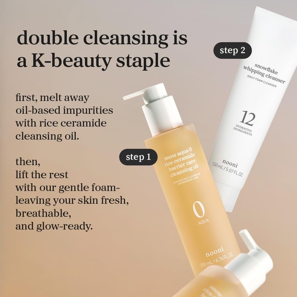 NOONI Snow Aqua 0 Rice Ceramide Barrier Care Cleansing Oil 6.76 fl. oz.(200ml) detail 4