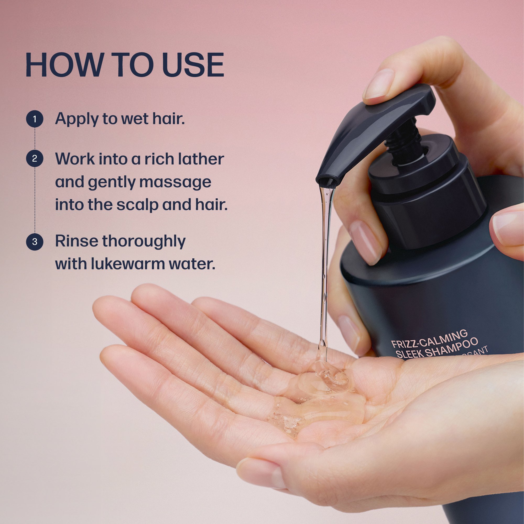 UNOVE Frizz-calming Sleek Shampoo Blush Musk 9.8 fl. oz.(290ml) detail 2