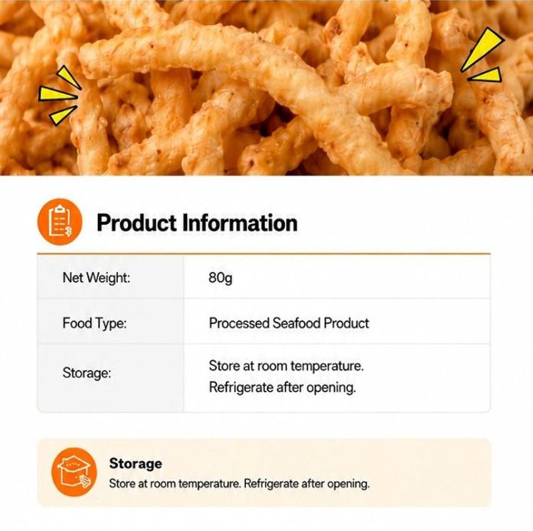 Sunfood Fried Squid Snack Original 2.82 oz.(80g) detail 3