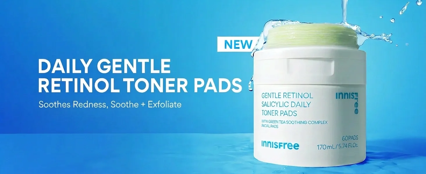 innisfree Gentle Retinol Salicylic Daily Toner Pads 60 Pads 5.74 fl. oz.(170ml) detail 1