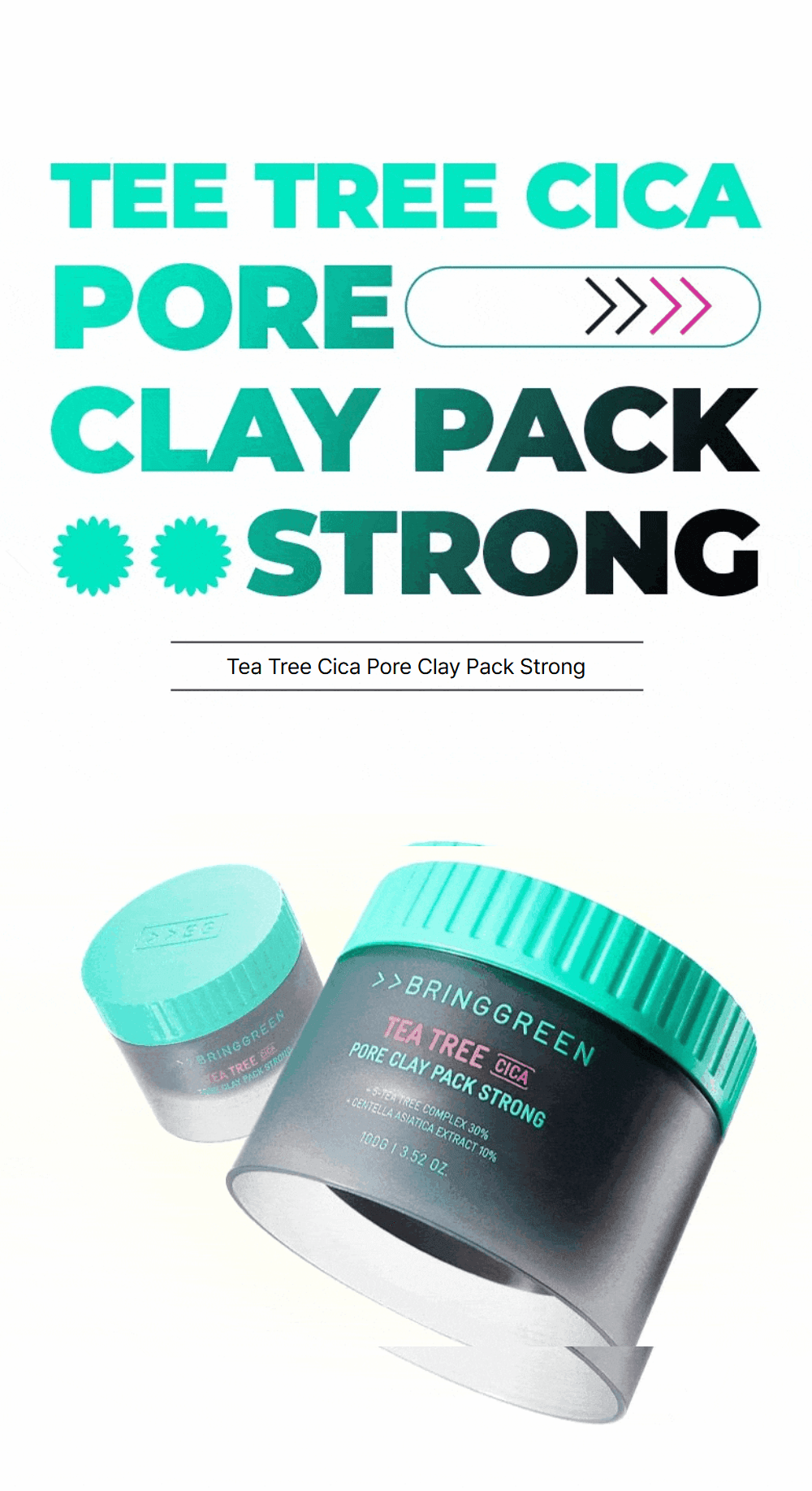 BRING GREEN Tea Tree Cica Pore Clay Pack Strong 3.52 oz.(100g) detail 1