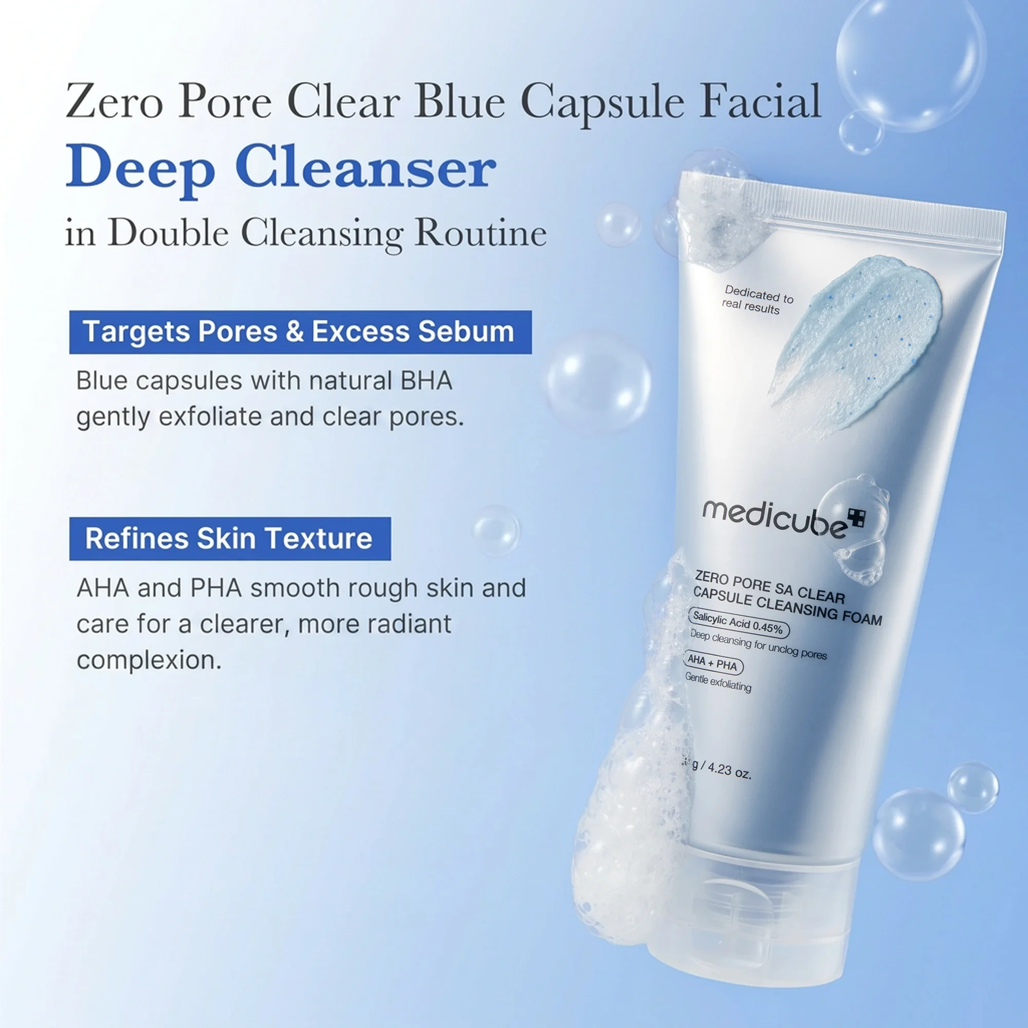 medicube Zero Pore Clearing Capsule Cleansing Foam 4.23 oz.(120g) detail 1