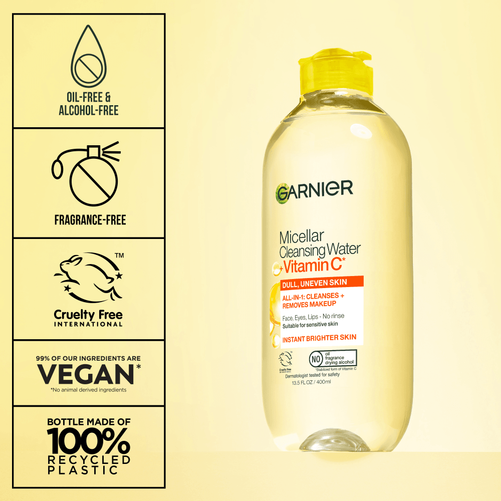 Garnier Skinactive Micellar Makeup Remover With Vitamin C For Dull And Uneven Skin 13.5 fl. oz.(400ml) detail 5