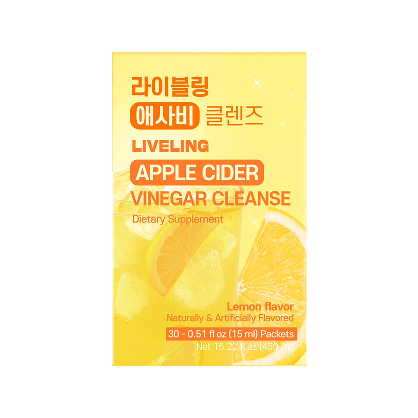 LIVELING Apple Cider Vinegar Cleanses Lemon Flavor 0.51 oz.(15ml) x 30ea detail 1