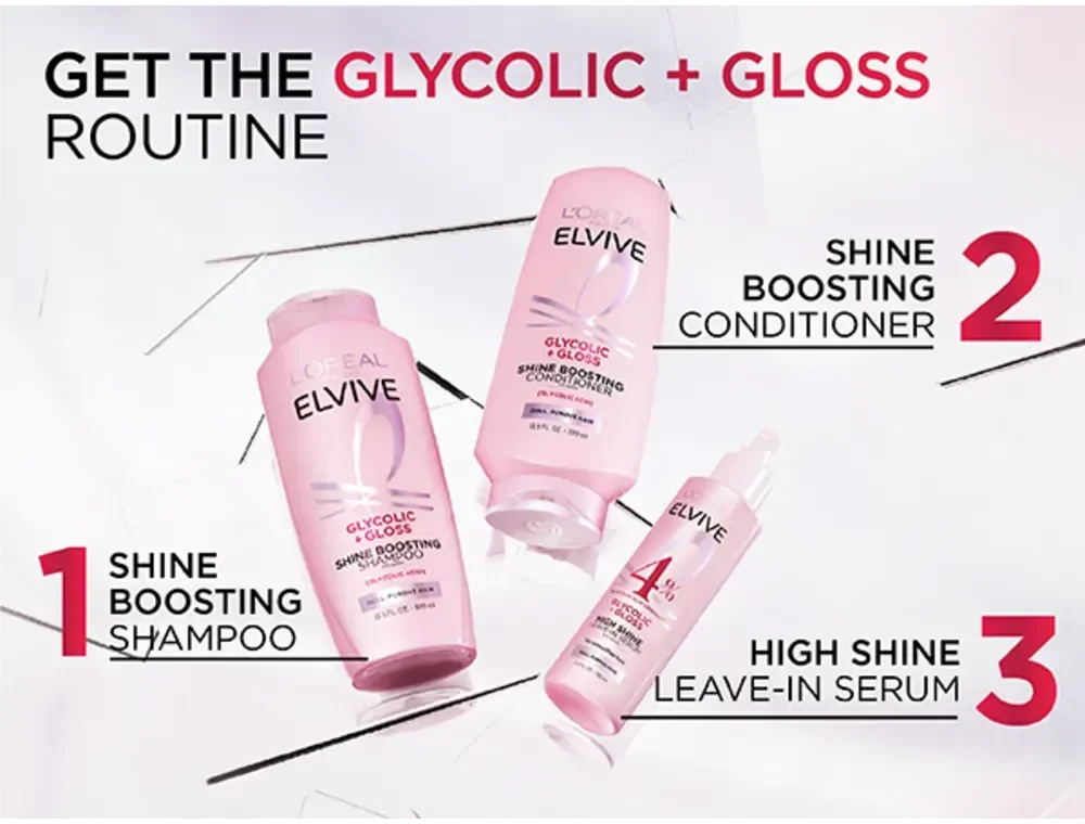 L'Oreal Paris Elvive Glycolic Gloss High Shine Leave-in Serum 4.4 fl. oz.(130ml) detail 1