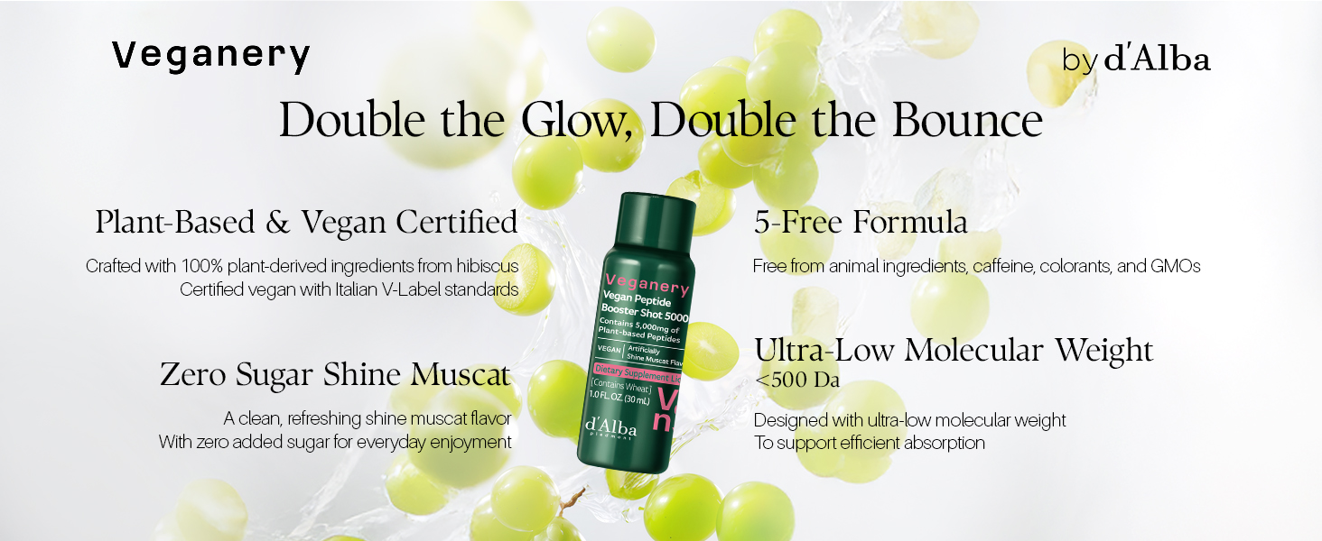 Veganery by d'Alba Vegan Peptide Booster Shot 5000mg Dietary