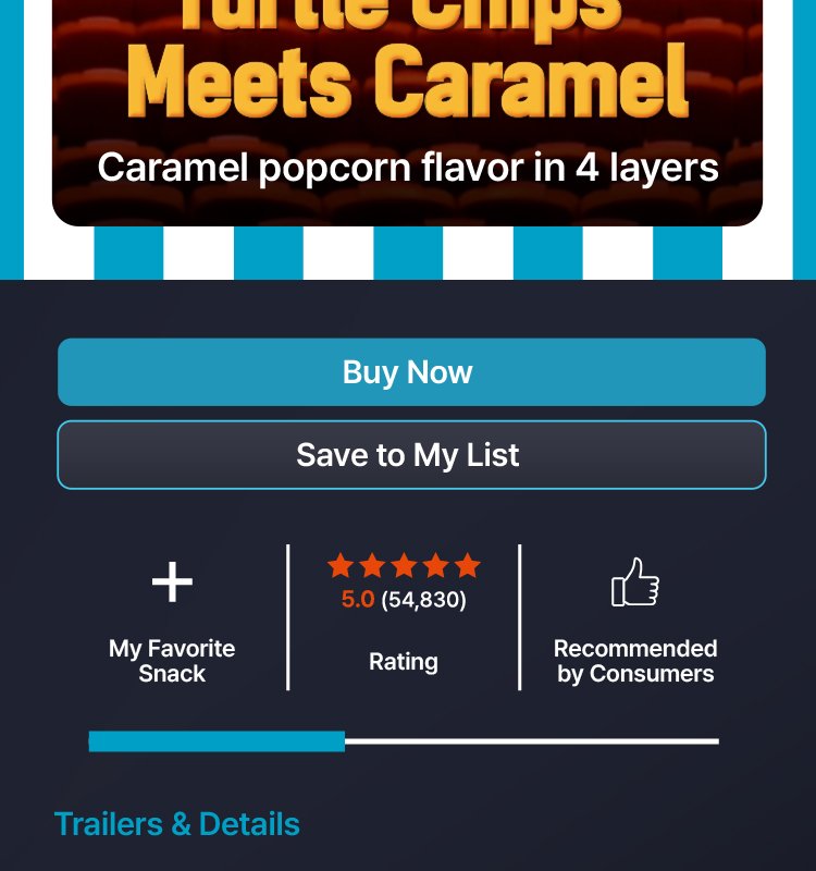 ORION Turtle Chips Caramel Popcorn 5.64 oz.(160g) detail 2