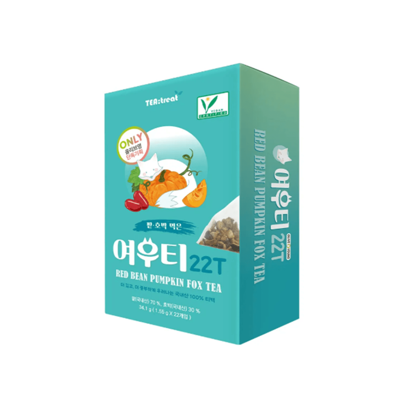 TEA;treat Red Bean & Pumpkin Yeowoo Tea 22 Tea Bag 1.2 oz.(34.1g) detail 1