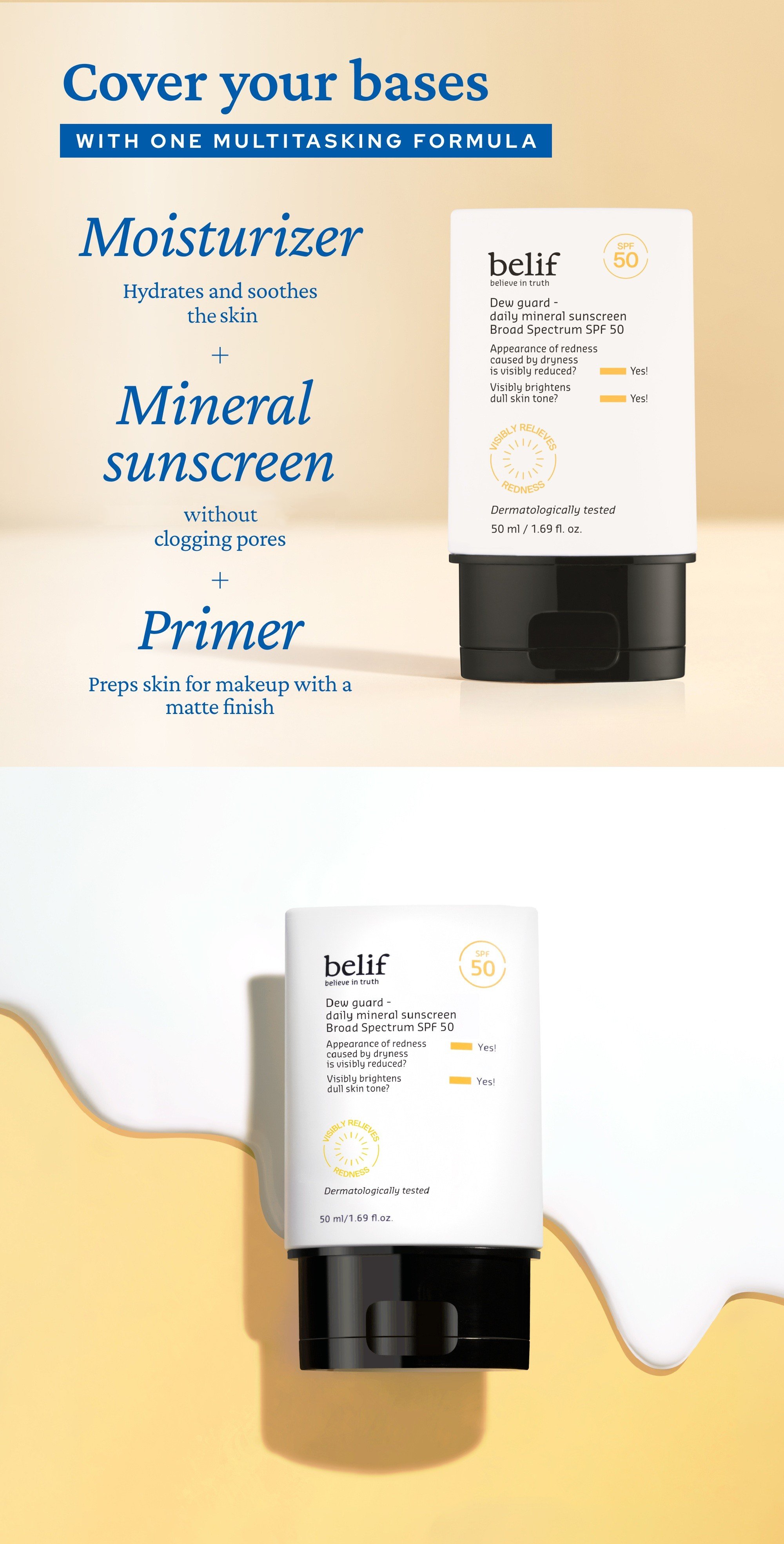 BELIF Dg Mineral Sunscreen Broad Spectrum SPF 50 1.7 fl. oz.(50ml) detail 1