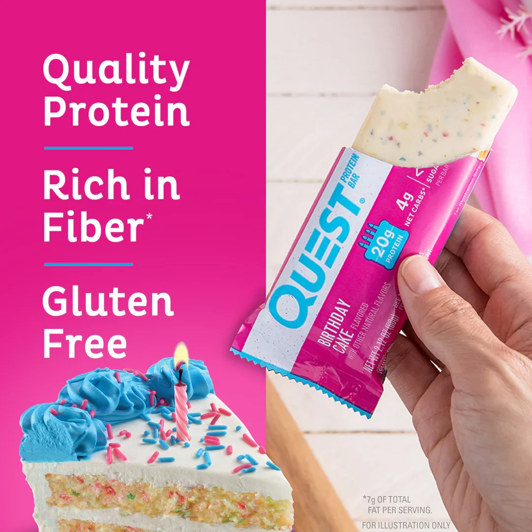 Quest Protein Bars Birthday Cake Net Wt 2.12 oz.(60g) detail 2
