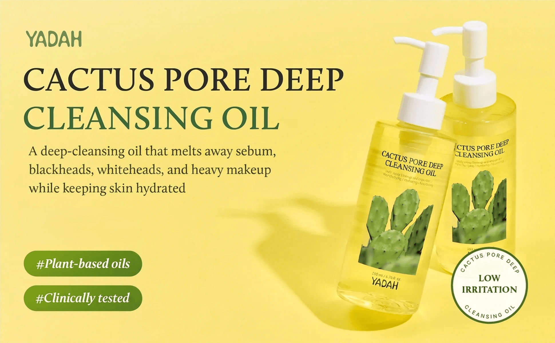 YADAH Cactus Pore Deep Cleansing Oil 6.76 fl. oz.(200ml) detail 1